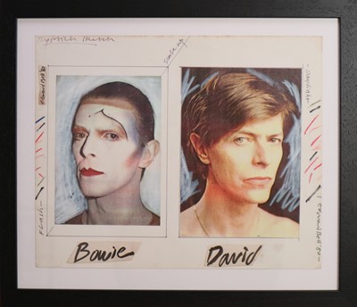 Lot 10 - Edward Bell (British Contemporary) Diptych Sketch for Scary Monsters Album