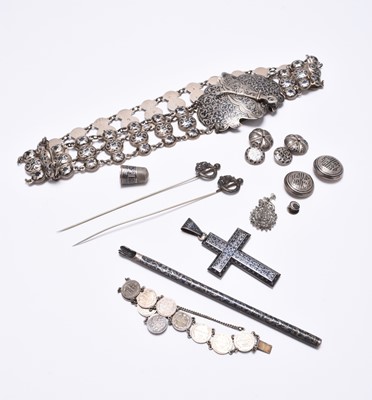 Lot 39 - A Russian silver niello work belt