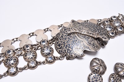 Lot 39 - A Russian silver niello work belt