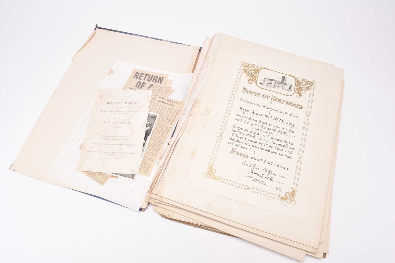117 - Album relating to Major-General Neil McMicking C.B,. C.B.E., D.S.O., M.C