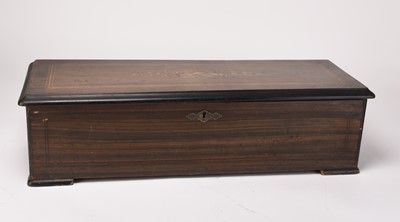 Lot 267 - A Swiss inlaid rosewood music box by Mojon Manger & Co.
