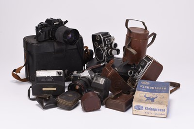 Lot 150 - A collection of roll film cameras and accessories