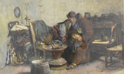 Lot 37 - Augusto Daini (Italian 1860-1920), Stoking the Embers