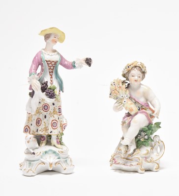 Lot 123 - Two Derby porcelain figures, 18th century