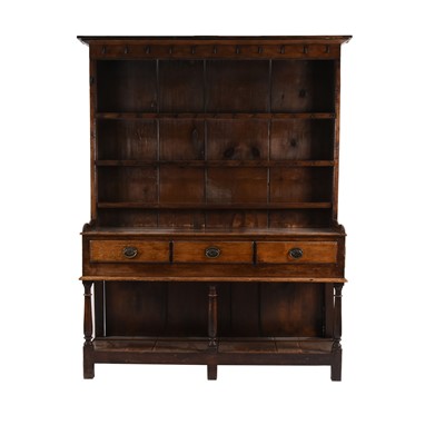 Lot 54 - A 19th century oak dresser and rack, possibly South Wales
