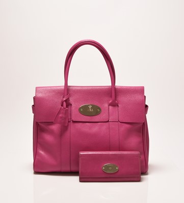 Lot 1 - A Mulberry Leather Bayswater Bag in Mulberry Pink with wallet in similar colour (2)