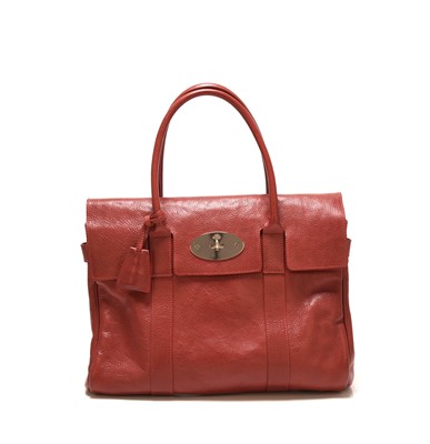 Lot 337 - A Mulberry Poppy Red Leather Bayswater Bag with soft gold hardware