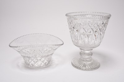 Lot 196 - Lead crystal urn vase and a basket vase