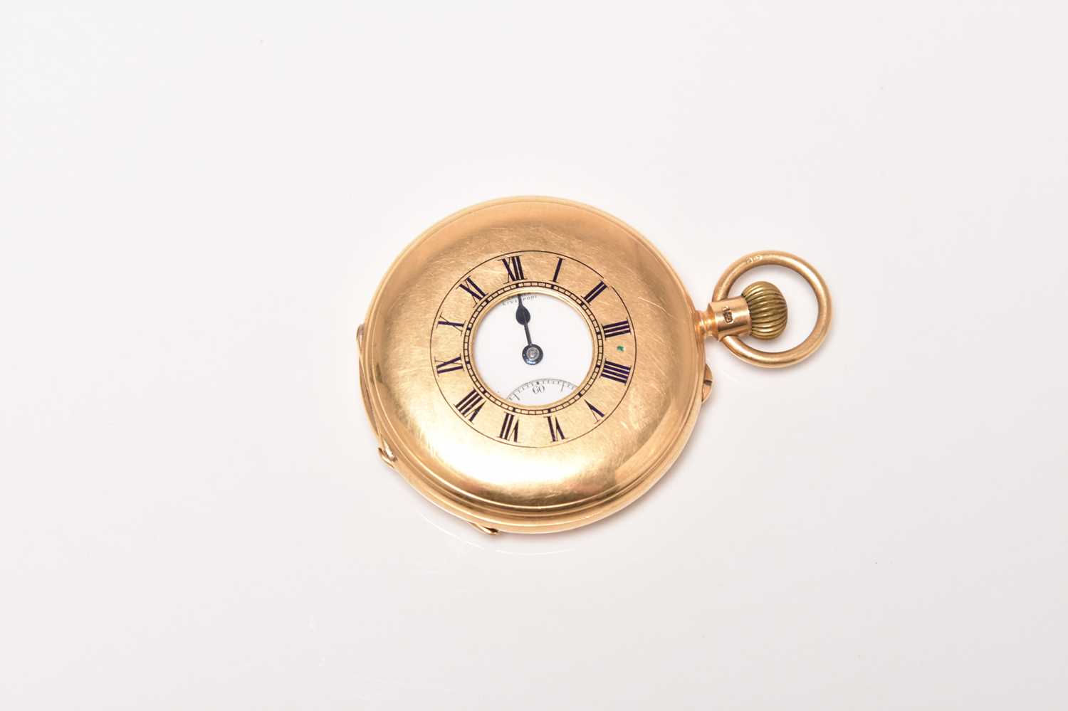 An 18ct gold half hunter pocket watch, Thomas Russell of Liverpo