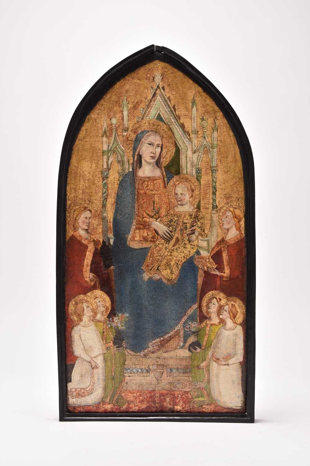 54 - Follower of Taddeo Gaddi (Italy, c.1300-1366) Madonna and Child Enthroned with Angels