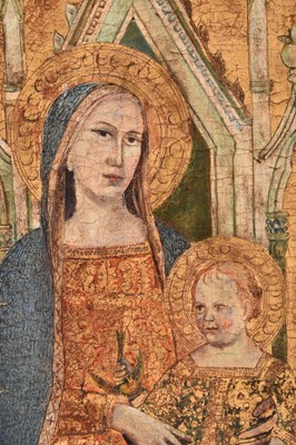 Lot 54 - Follower of Taddeo Gaddi (Italy, c.1300-1366) Madonna and Child Enthroned with Angels