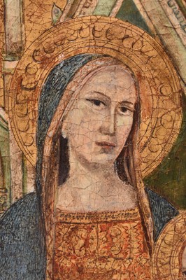 Lot 54 - Follower of Taddeo Gaddi (Italy, c.1300-1366) Madonna and Child Enthroned with Angels