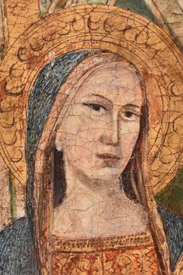 Lot 54 - Follower of Taddeo Gaddi (Italy, c.1300-1366) Madonna and Child Enthroned with Angels