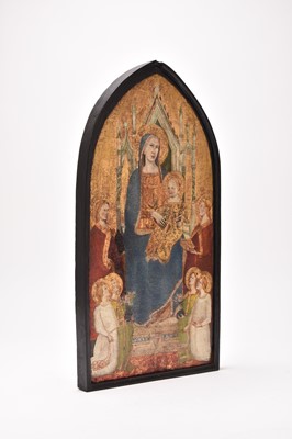 Lot 54 - Follower of Taddeo Gaddi (Italy, c.1300-1366) Madonna and Child Enthroned with Angels