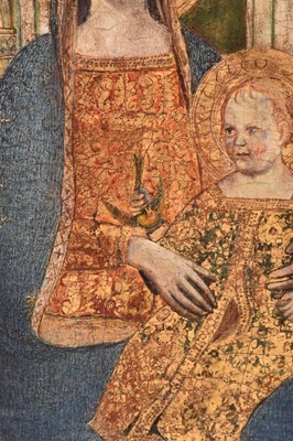 Lot 54 - Follower of Taddeo Gaddi (Italy, c.1300-1366) Madonna and Child Enthroned with Angels