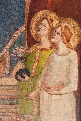 Lot 54 - Follower of Taddeo Gaddi (Italy, c.1300-1366) Madonna and Child Enthroned with Angels