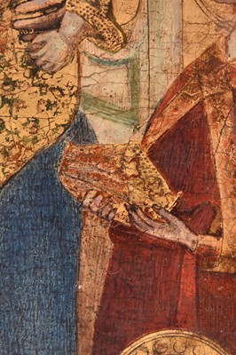 Lot 54 - Follower of Taddeo Gaddi (Italy, c.1300-1366) Madonna and Child Enthroned with Angels