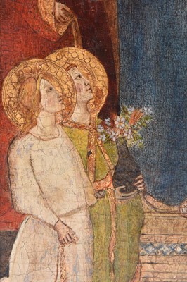Lot 54 - Follower of Taddeo Gaddi (Italy, c.1300-1366) Madonna and Child Enthroned with Angels