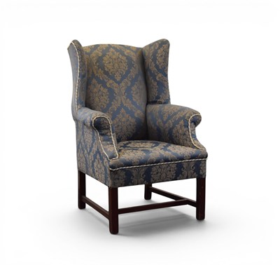 Lot 298 - A George III upholstered mahogany wing armchair