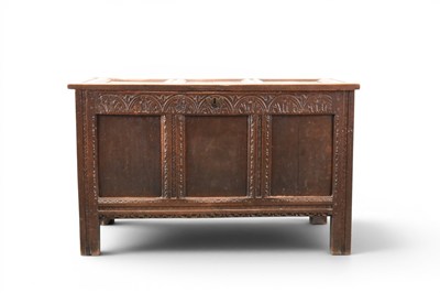 Lot 292 - A 17th century carved oak coffer
