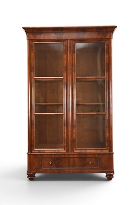 Lot 308 - 19th century flame mahogany glass cabinet