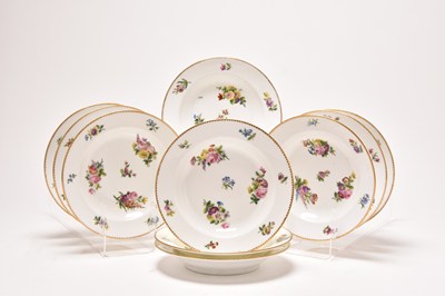 Lot 94 - A set of ten Paris (Feuillet) porcelain soup plates, circa 1830