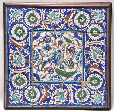 Lot 200 - An Iznik-style tile panel, Turkey, 19th/20th century