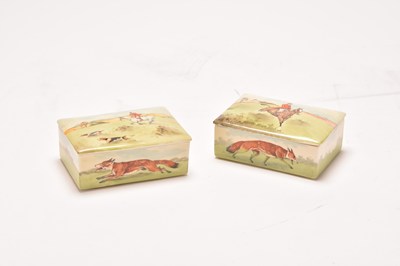 Lot 29 - Two Royal Doulton bridge or cigarette boxes, of hunting interest
