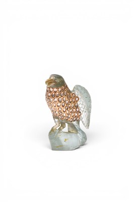 Lot 197 - A rare and interesting Mughal carved and jewelled rock crystal figure of an eagle