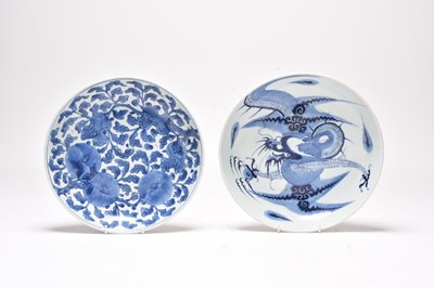 Lot 121 - Two Chinese blue and white dishes, Qing Dynasty