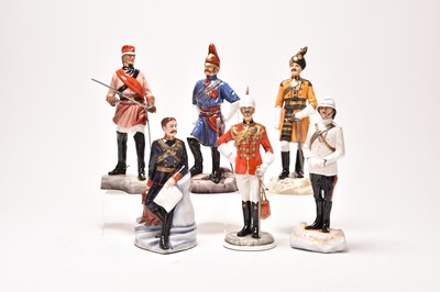 Lot 83 - Six Michael Sutty limited edition porcelain models of Indian Army Officers