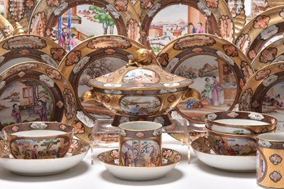 Lot 133 - A rare Chinese porcelain 'Rockefeller' pattern part dinner service