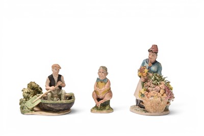 Lot 85 - Three porcelain figures by Sue Wallace of Ironbridge, circa 1970s