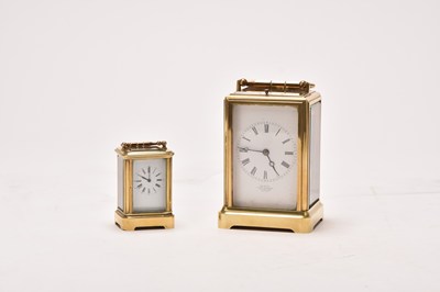 Lot 278 - Two French gilt brass carriage clocks
