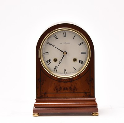 Lot 275 - Mappin & Webb: An inlaid mahogany mantel clock
