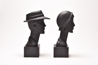 Lot 88 - David Fisher (American, 20th/21st century) A pair of busts in the Art Deco style