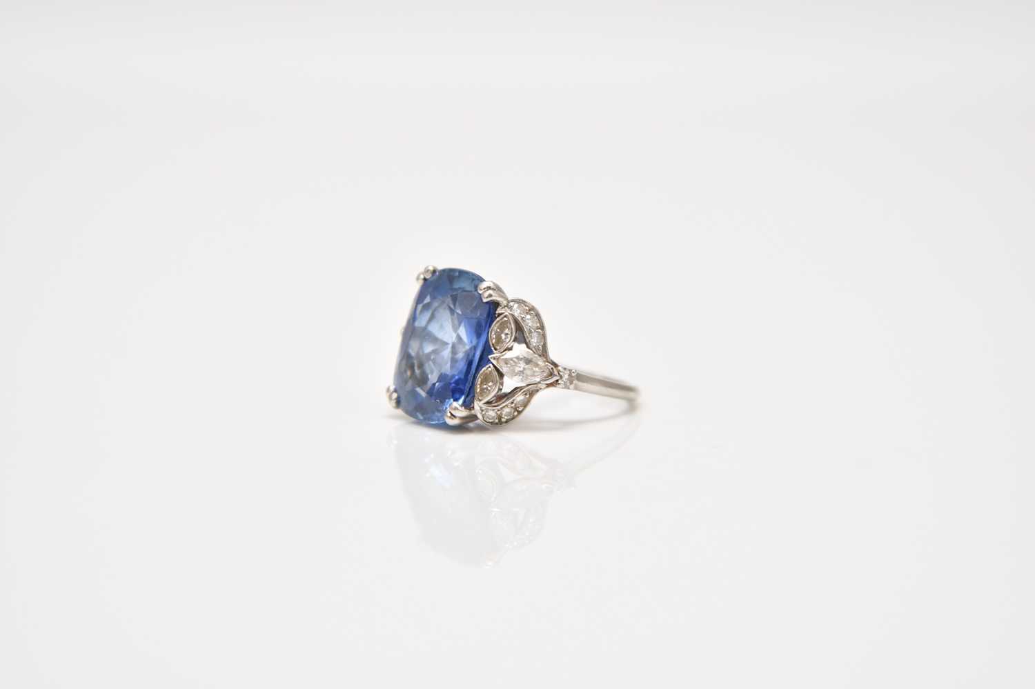 238 - A mid-20th century sapphire and diamond ring