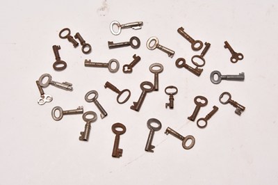 Lot 230 - A group of 18th century and later small iron warded keys