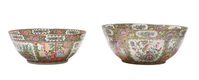 Lot 137 - Two large Chinese Canton famille rose punch bowls