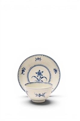 Lot 56 - Worcester 'Narcissus' tea bowl and saucer, circa 1780-85
