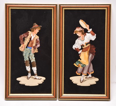 Lot 210 - A pair of Italian pietra dura panels, late 19th century