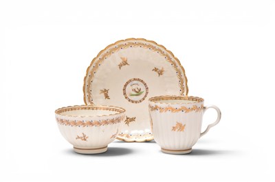 Lot 61 - Caughley L'Amitie trio of tea bowl, coffee cup and saucer