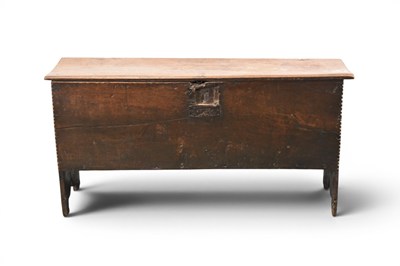 Lot 296 - A 17th century oak six-plank coffer