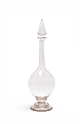 Lot 9 - Tall apothecary shop display jar and cover, 19th century