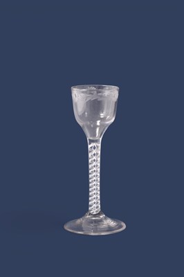 Lot 4 - Opaque twist double-series wine glass, circa 1765