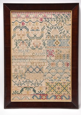Lot 246 - A fine Spanish blockform sampler by Maria Del Carmen Rebello, dated 1813