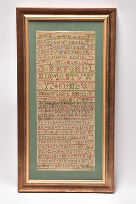 Lot 255 - Very rare 17th-century Huguenot band sampler by Sarah Lethieullier, dated 1695