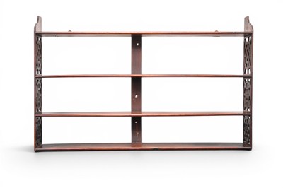 Lot 318 - Chippendale style wall shelves
